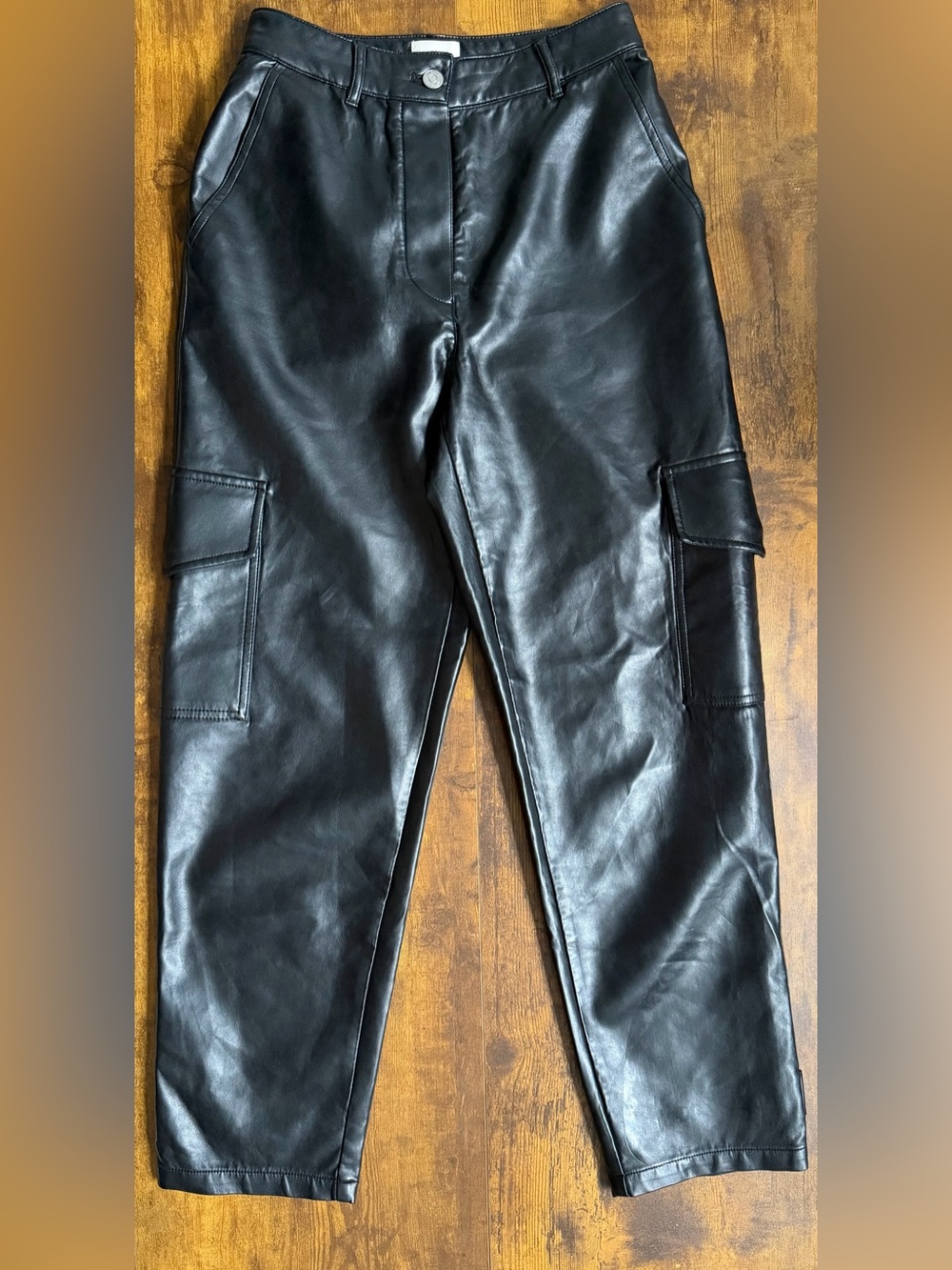 Wilfred Black Faux Leather Cargo Pants Size 4